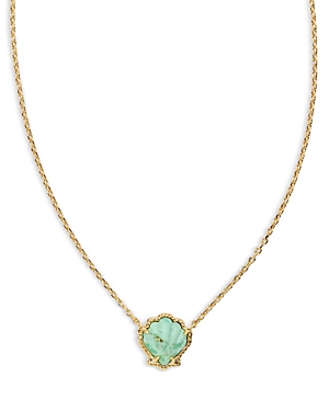 Shop Kendra Scott Brynne Stone Shell Adjustable Pendant Necklace In 14k Gold Plated, 19 In Gold Sea Green Chrylla