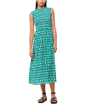 Shop Whistles Linked Smudge Heidi Dress In Green Multi