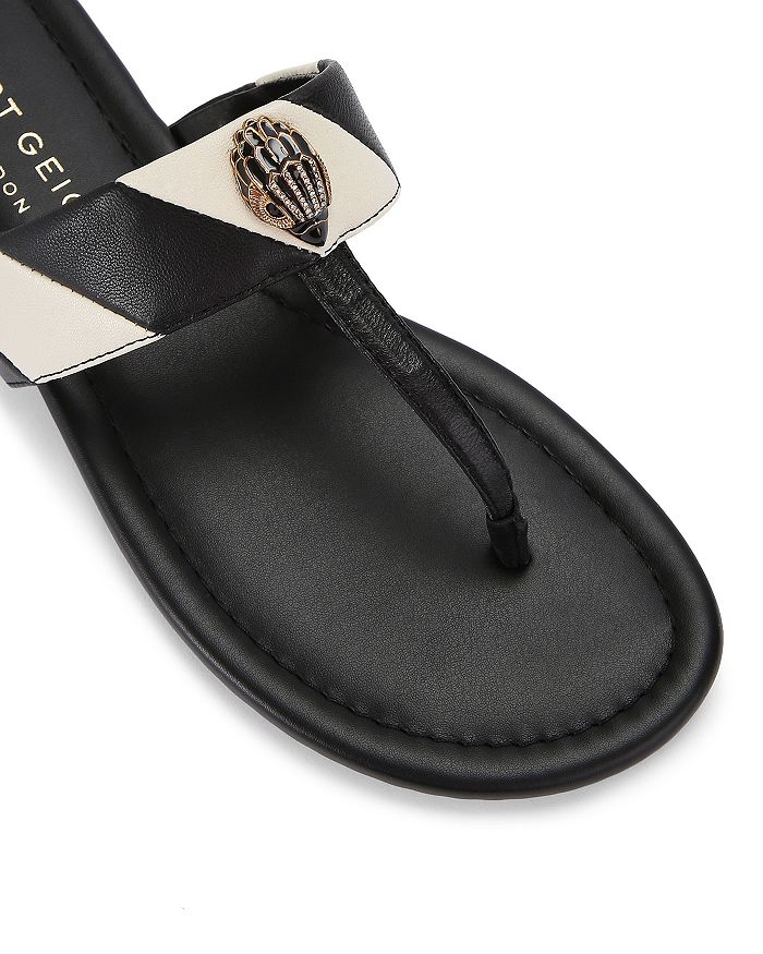 Shop Kurt Geiger Women's Kensington T-strap Sandals In Charcoal