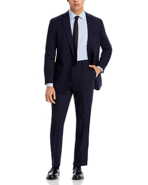 Hart Schaffner Marx New York Dark Navy Stretch Wool Classic Fit Suit In Blue
