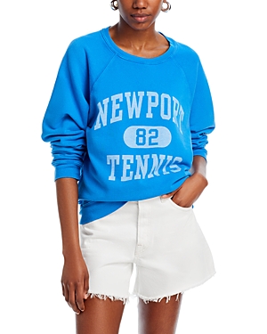 Shop Retro Brand Newport Tennis Black Label Crewneck Sweatshirt In Vintage Royal