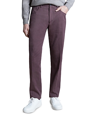 Shop Santorelli Platinum Luigi Cotton & Cashmere Regular Fit Pants In Burgundy