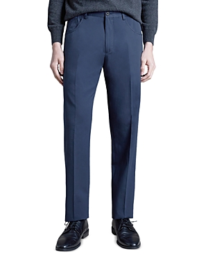 Shop Santorelli Platinum Luigi Cotton & Cashmere Regular Fit Pants In Navy