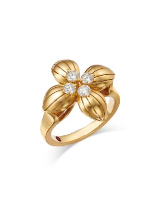 Roberto Coin - 18K Yellow Gold Love in Verona Diamond Flower Ring - Exclusive