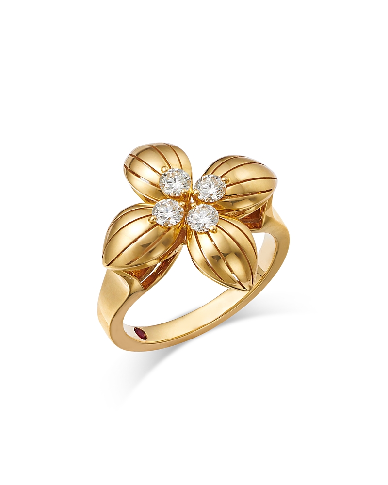 Roberto Coin 18K Yellow Gold Love in Verona Diamond Flower Ring - Exclusive