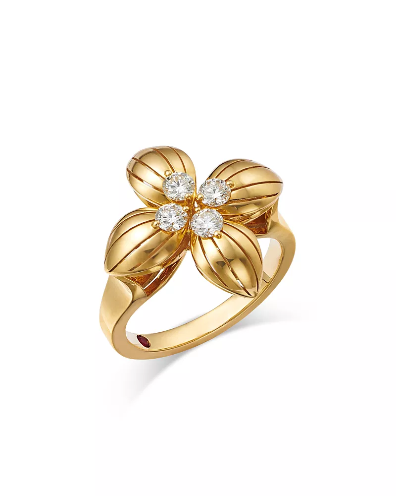 Roberto Coin 18K Yellow Gold Love in Verona Diamond Flower Ring - Exclusive