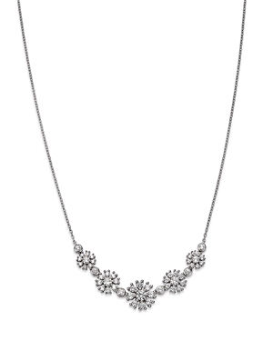 Bloomingdale's Diamond Flower Cluster Collar Necklace In 14k White Gold, 1.0 Ct. T.w.