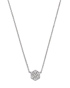 Diamond Flower Cluster Pendant Necklace in 14K White Gold, 0.25 ct. t.w.