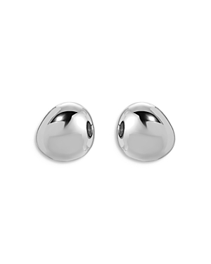 Ettika Polished Pebble Stud Earrings In Silver