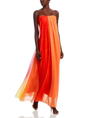 MILLY - Sunset Stripe Strapless Maxi Dress