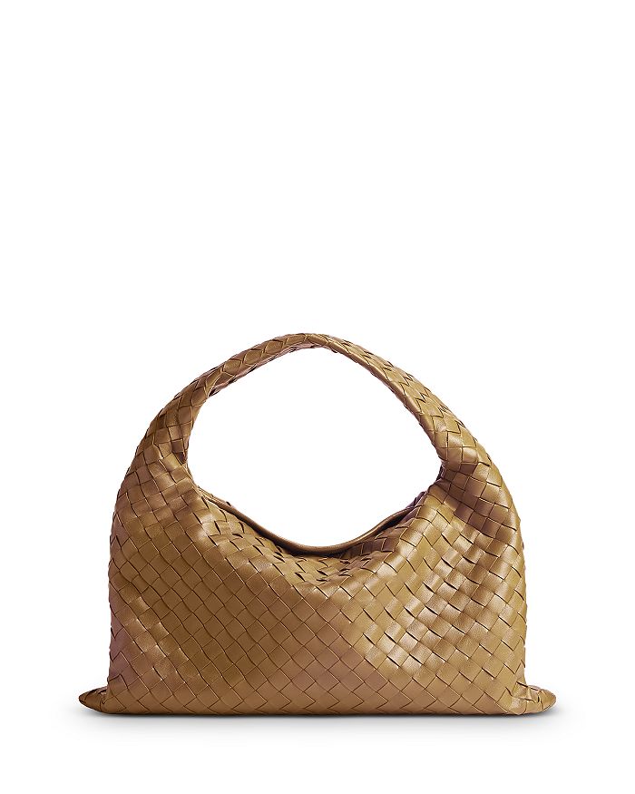 Shop Bottega Veneta Hop Small Shoulder Bag In Dark Praline/brass