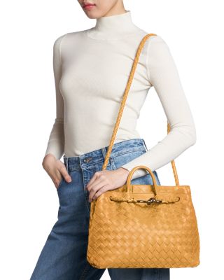 Medium Andiamo Intrecciato Leather Shoulder Bag