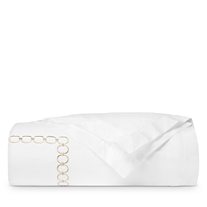 Sferra Catena Duvet Cover, Twin In White/sand
