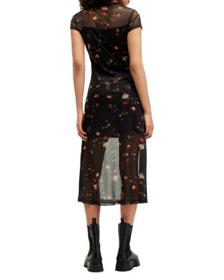 hanna short sleeve mesh kora midi dress ALLSAINTS Hanna Kora Midi Dress