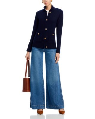 100% Cashmere Rib Knit Cardigan - Exclusive