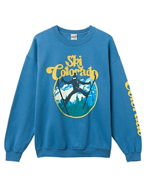 Junk Food Clothing Ski Colorado Flea Market Fleece Sweatshirt In Indigo Blue