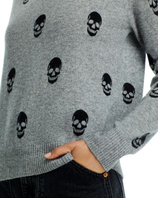 100% Cashmere Skull Print Crewneck Sweater - Exclusive