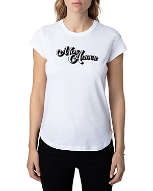 Shop Zadig & Voltaire Mon Amour Cotton Tee In Blanc