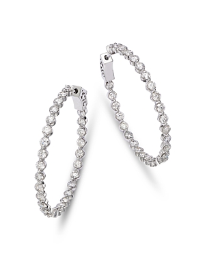 Bloomingdale's Diamond Inside Out Medium Hoop Earrings In 14k White Gold, 4.0 Ct. T. W. In White