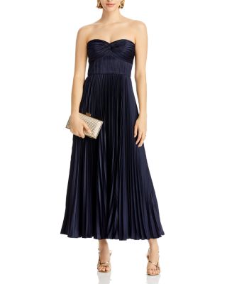 Ruched Bustier Pleated Dress