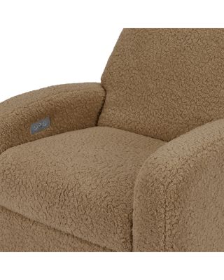 Nami Electronic Recliner and Swivel Glider Recliner in Faux Shearling with USB Port