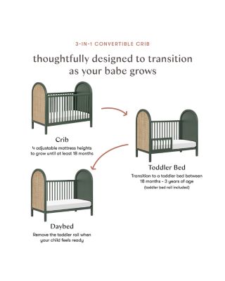 Bondi 3 in 1 Convertible Crib with Toddler Bed Conversion Kit