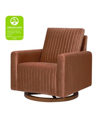 Poe Velvet Channeled Swivel Glider
