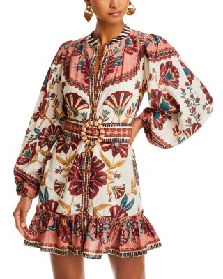 FARM Rio - Belted Mini Shirt Dress