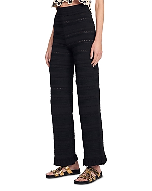 Shop Sandro Frill Flared Pants In Black