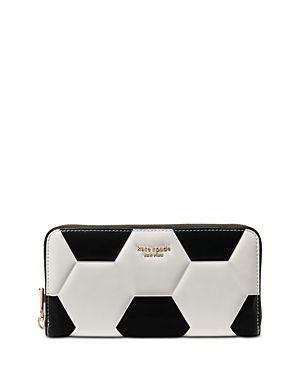 Shop Kate Spade New York Kickoff Embossed Smooth Leather Zip Around Continental Wallet In Black Multi