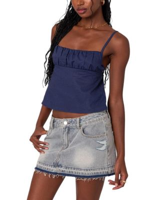 Linen Look Open Back Top