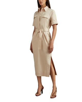 REISS - Aimee Belted Midi Shirt Dress