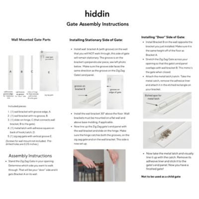 Wall Mounted Clear Pet Gate Zig Zag , 4 Panel