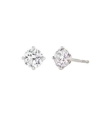  Solitaire Stud in 14K Gold, 3ctw Round Brilliant Lab Grown Diamond