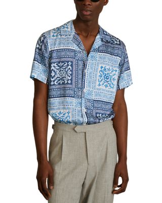 REISS - Nico Printed Camp Shirt