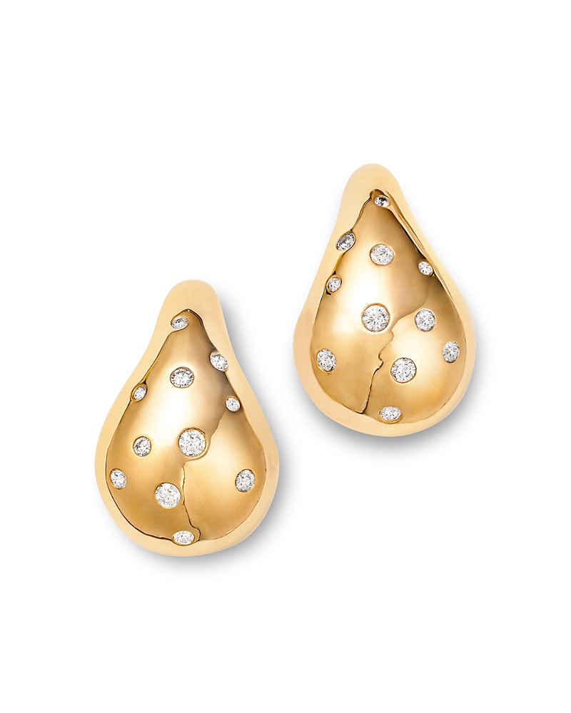 Bloomingdale's Fine Collection Scattered Diamond Puffy Earrings in 14K Yellow Gold, 1.0 tcw