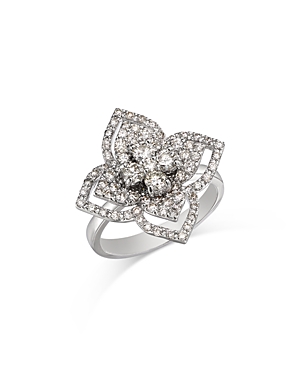 Bloomingdale's Diamond Flower Ring In 14k White Gold, 1.50 Ct. T. W. In White