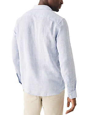 Shop Faherty Laguna Linen Shirt In Light Blue