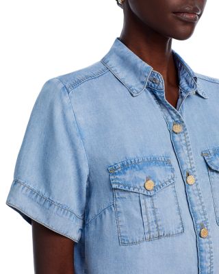Alida Cropped Denim Shirt  