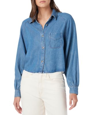Hudson - Button Front Cropped Denim Shirt