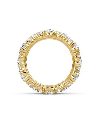 3 Row Pav&eacute; Ring in 14K Yellow Gold, 4.65tw Round Brilliant Lab Grown Diamonds