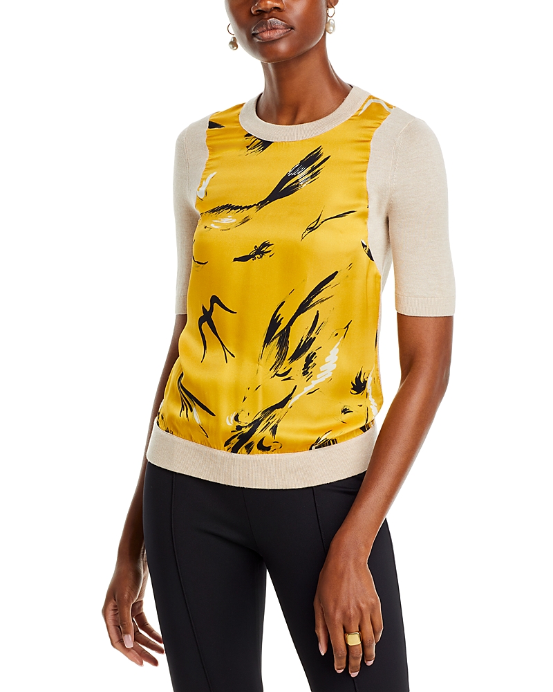 Rosetta Getty Silk Inset Knit Tee