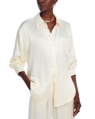WAYF - Fynn Satin Button Front Top