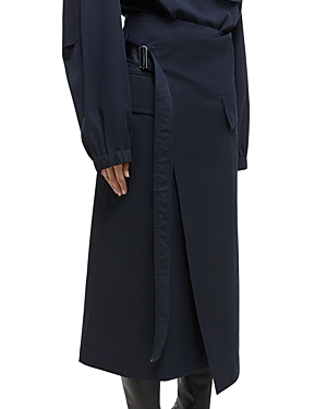 Shop Helmut Lang Trench Wrap Skirt In Navy