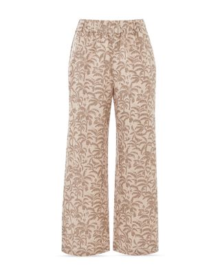 Palm Print Cropped Trousers