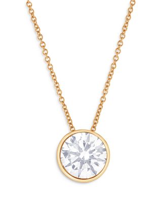 Bloomingdale's Fine Collection - Certified Lab Grown Diamond Bezel Pendant Necklace in 18K Yellow Gold, 2.0 ct. t.w.