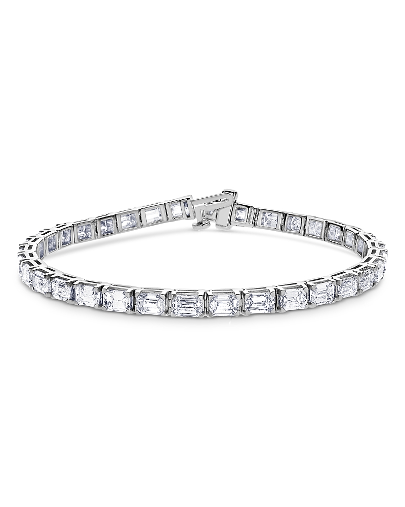 Bloomingdale's Certified Lab Grown Diamond Emerald Cut Tennis Bracelet In 18k White Gold, 11.75 Ct. T. W.