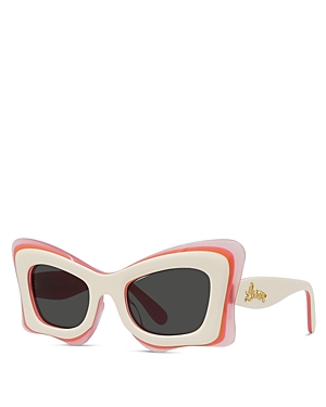 Shop Loewe Paula's Ibiza Butterfly Sunglasses, 50mm In Pink/gray Solid