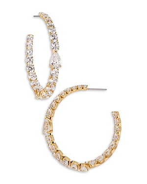 NADRI HALLE CUBIC ZIRCONIA C HOOP EARRINGS