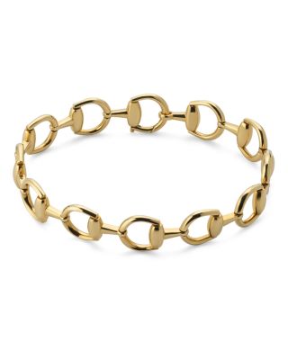 Gucci - 18K Yellow Gold Horsebit Open Link Chain Bracelet